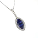 Marquise-Cut Tanzanite, Diamond Halo and Pavé Bale Pendant