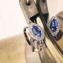 Marquise Cut tanzanite and Diamond Halo Ring