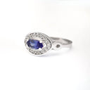 Marquise Cut tanzanite and Diamond Halo Ring