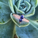 Gorgeous Marquise Tanzanite and Diamond Shouldered Rose Gold