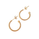 Medium Yellow Gold Rope Hoops