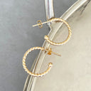 Medium Yellow Gold Rope Hoops