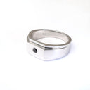 Mens / Unisex Solitaire Black Diamond Signet Ring