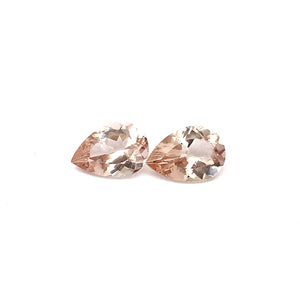 Morganite - Peach Pear Cut Pair - 3.10ct