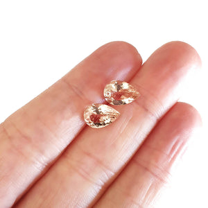 Morganite - Peach Pear Cut Pair - 3.10ct