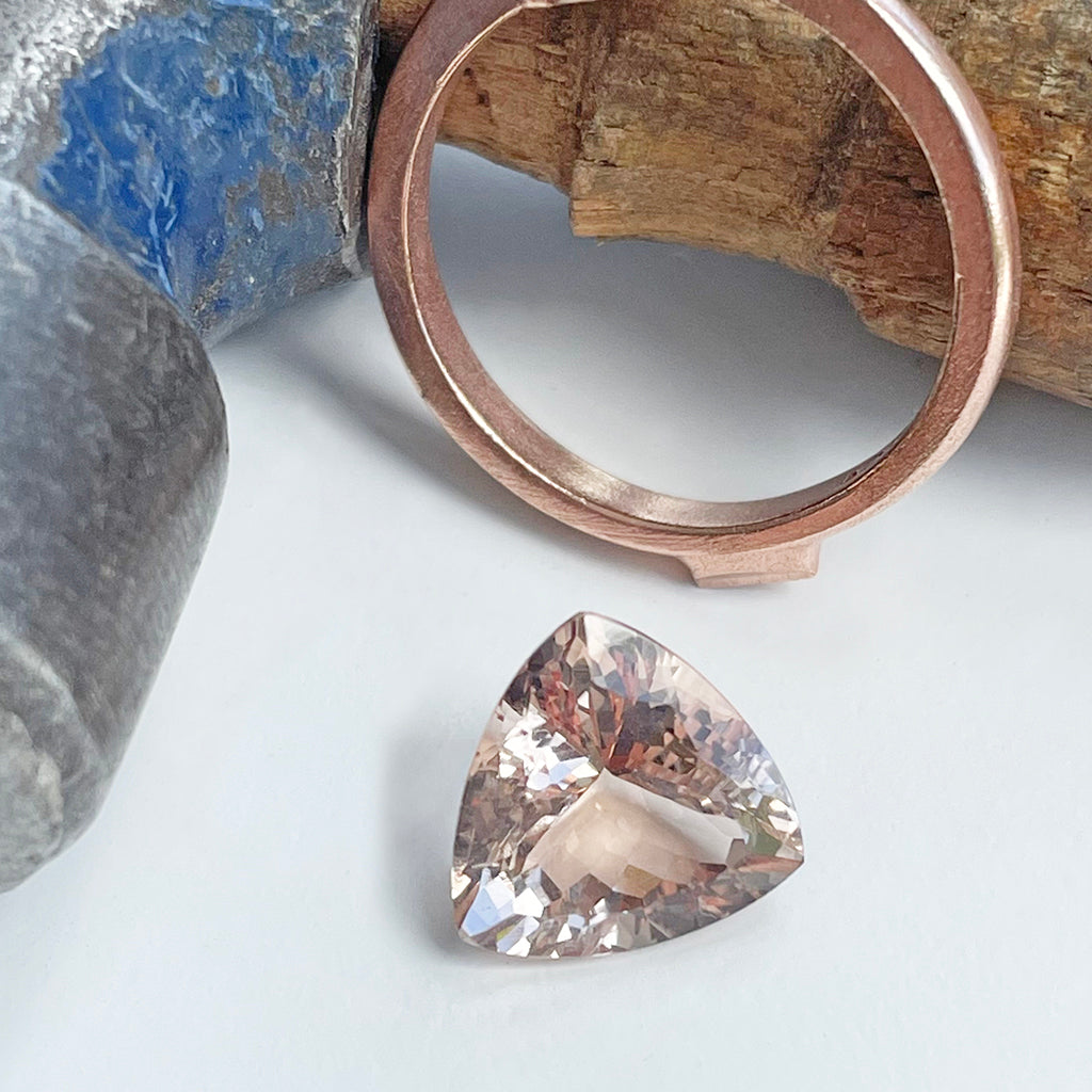 Morganite - Peach Trilliant Cut - 3.08ct