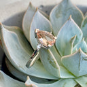 Morganite Pear Cut White Gold with Diamond Shoulder Highlight Ring