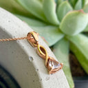 Morganite Twisted Bale Trilliant Cut Rose Gold Pendant