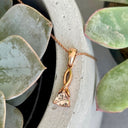 Morganite Twisted Bale Trilliant Cut Rose Gold Pendant