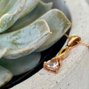 Morganite Twisted Bale Trilliant Cut Rose Gold Pendant