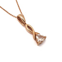 Morganite Twisted Bale Trilliant Cut Rose Gold Pendant