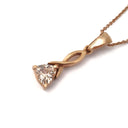 Morganite Twisted Bale Trilliant Cut Rose Gold Pendant