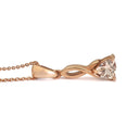 Morganite Twisted Bale Trilliant Cut Rose Gold Pendant