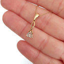 Morganite Twisted Bale Trilliant Cut Rose Gold Pendant