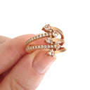 Morganite and Diamond Rose Gold Multiband Ring