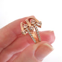Morganite and Diamond Rose Gold Multiband Ring