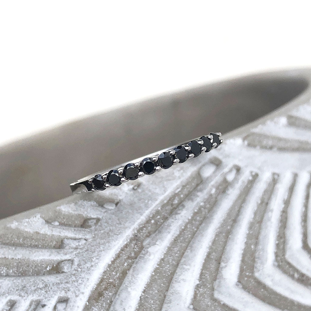 Delicate Black Diamond Stacking Ring