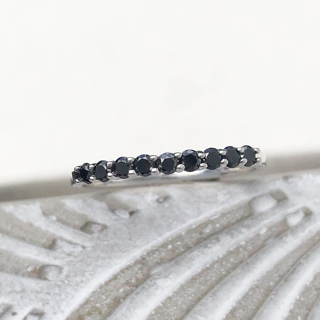 Delicate Black Diamond Stacking Ring