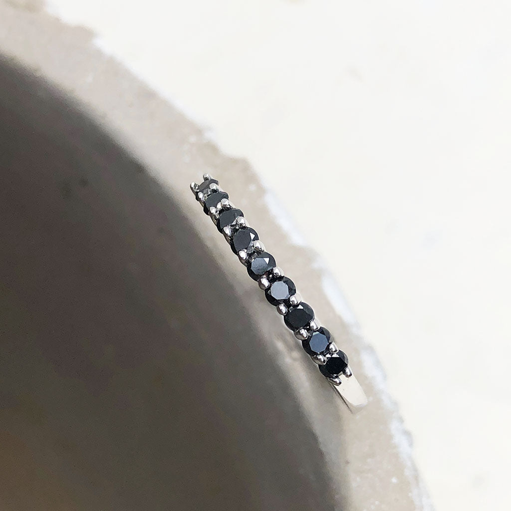 Delicate Black Diamond Stacking Ring