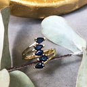 Multi Pear Cut Blue Sapphire Ring