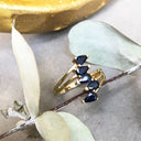Multi Pear Cut Blue Sapphire Ring