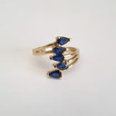 Multi Pear Cut Blue Sapphire Ring