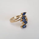 Multi Pear Cut Blue Sapphire Ring