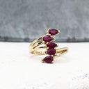 Multi Pear Cut Ruby Ring