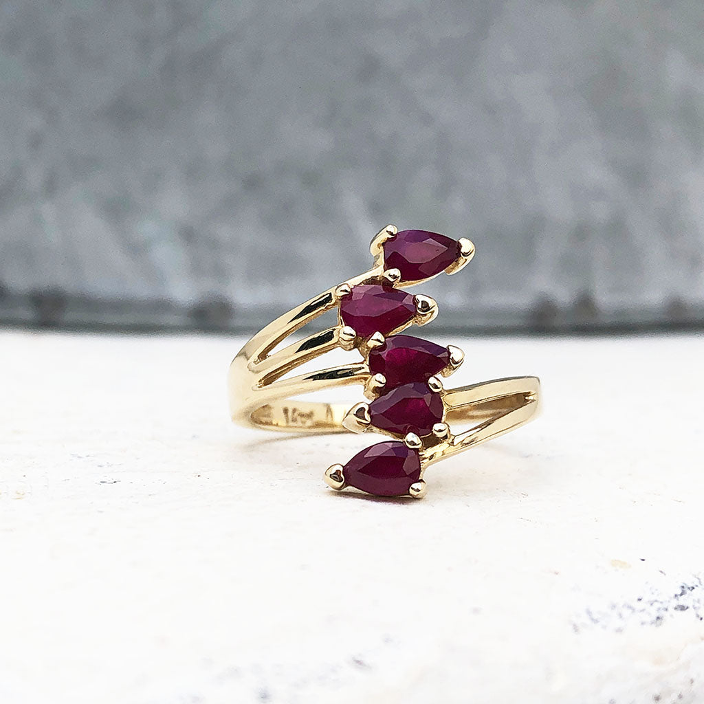 Pear-Cut Rubellite Tourmaline and Diamond Halo Ring in 18K Rose Gold | Gem  Shopping Network Official