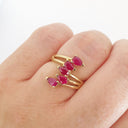 Multi Pear Cut Ruby Ring