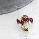 Multi Pear Cut Ruby Ring