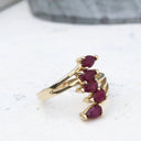 Multi Pear Cut Ruby Ring