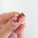 Multi Pear Cut Ruby Ring
