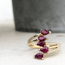 Multi Pear Cut Ruby Ring