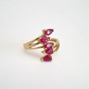 Multi Pear Cut Ruby Ring