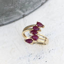Multi Pear Cut Ruby Ring