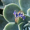 Multi Pear Cut Tanzanite Yellow Gold Ring