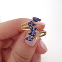 Multi Pear Cut Tanzanite Yellow Gold Ring