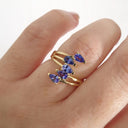 Multi Pear Cut Tanzanite Yellow Gold Ring