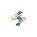 Multi Pear Cut Topaz and London Blue Topaz Ring