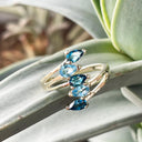 Multi Pear Cut Topaz and London Blue Topaz Ring