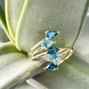 Multi Pear Cut Topaz and London Blue Topaz Ring