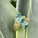 Multi Pear Cut Topaz and London Blue Topaz Ring