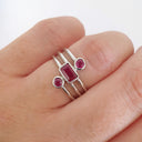 Multiband Octagonal and Round Cut Ruby Ring