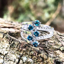 Multiband London Blue Topaz And Diamond Ring