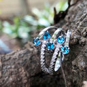 Multiband London Blue Topaz And Diamond Ring