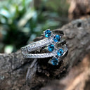 Multiband London Blue Topaz And Diamond Ring
