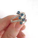 Multiband London Blue Topaz And Diamond Ring
