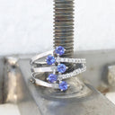 Multiband Tanzanite and Diamond Ring