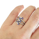 Multiband Tanzanite and Diamond Ring